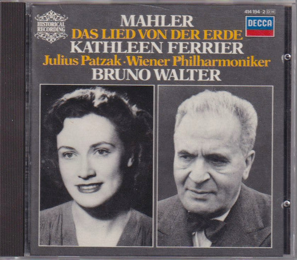 Gustav Mahler – Kathleen Ferrier, Julius Patzak, Wiener Philharmoniker, Bruno Walter : Das Lied Von Der Erde (CD, Mono)