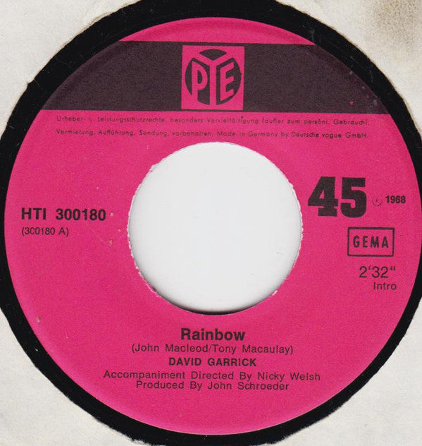 David Garrick : Rainbow (7", Single)