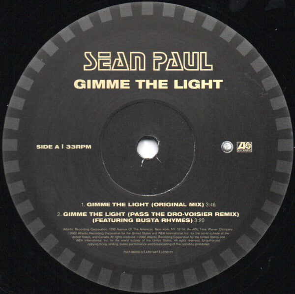 Sean Paul : Gimme The Light (12", Single)