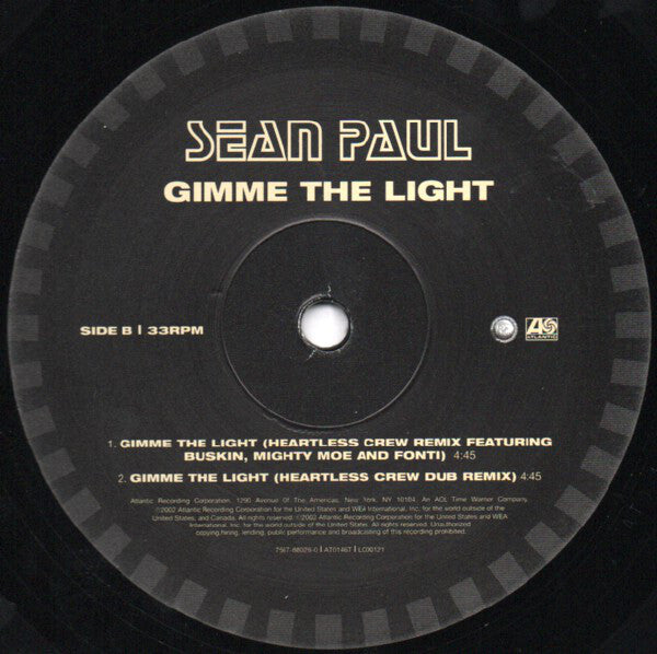 Sean Paul : Gimme The Light (12", Single)