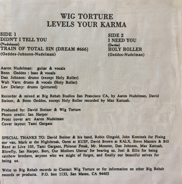 Wig Torture : Levels Your Karma (7", Yel)