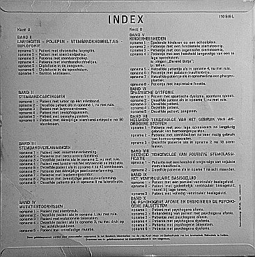 Dir. Prof. Dr. H. A. E. Van Dishoeck, H. A. Drost : Stem & Spraakpathologie 1, Opnamen Van Stemafwijkingen Uit De Afdeling Logopedie & Foniatrie Van De Universiteitskliniek Voor Keel- Neus- En Oorheelkunde Te Leiden (LP, Album, Mono)