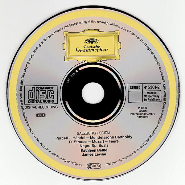 Kathleen Battle, James Levine (2) : Salzburg Recital (CD)