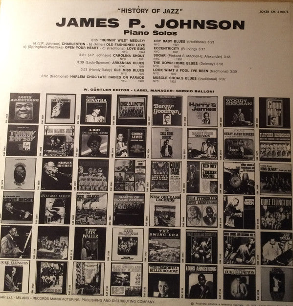 James Price Johnson : Piano Solos (LP, Comp)
