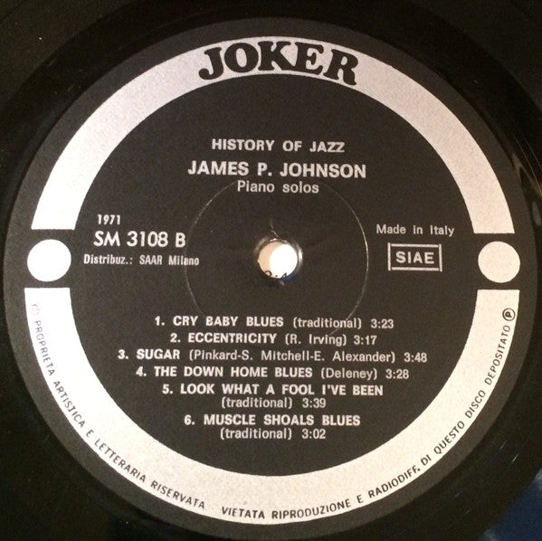 James Price Johnson : Piano Solos (LP, Comp)