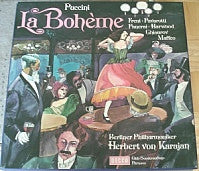 Giacomo Puccini - Luciano Pavarotti · Mirella Freni · Nicolai Ghiaurov · Elizabeth Harwood · Rolando Panerai · Gianni Maffeo · Berliner Philharmoniker · Herbert von Karajan : La Bohème (2xLP, Club, RE + Box)