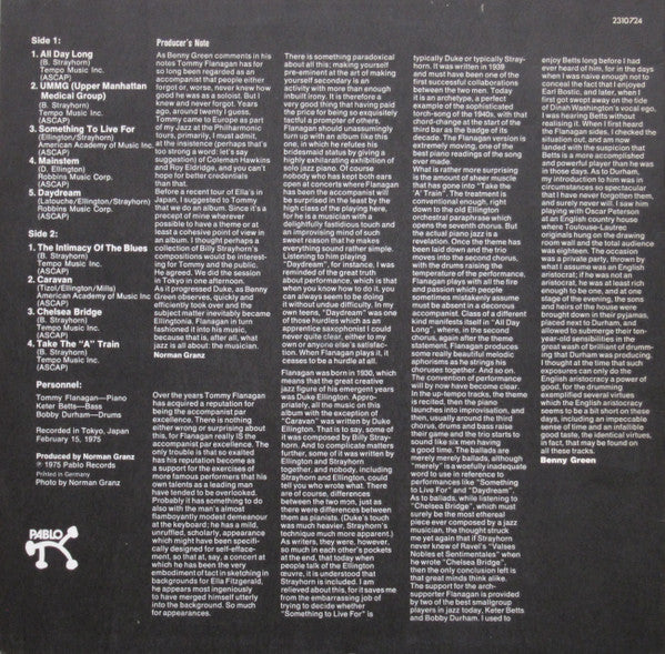 Tommy Flanagan Trio : The Tommy Flanagan Tokyo Recital (LP, Album)