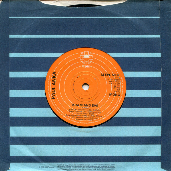 Paul Anka : Diana (7", Single, Mono, RE)