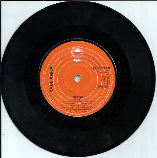Paul Anka : Diana (7", Single, Mono, RE)