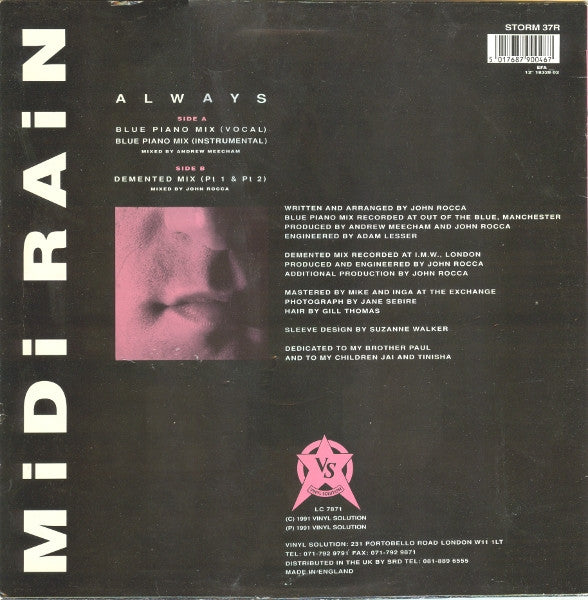 Midi Rain : Always (Blue Piano Mix) (12", Single)