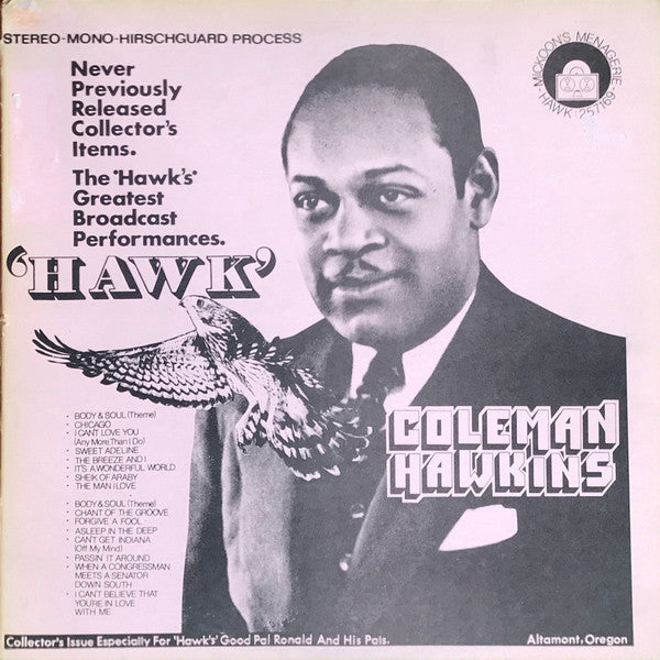 Coleman Hawkins : Hawk (LP, Mono)