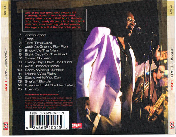 Howard Tate : Live (CD, Album)