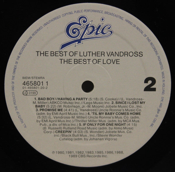 Luther Vandross : The Best Of Luther Vandross - The Best Of Love (2xLP, Comp, RM, Gat)