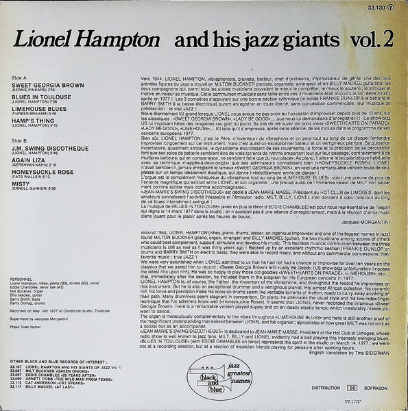 Lionel Hampton And His Jazz Giants* : Lionel Hampton And His Jazz Giants Vol. 2 (LP, Album)