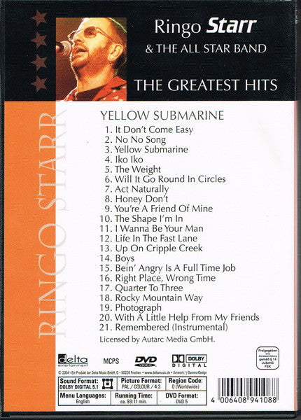 Ringo Starr And His All-Starr Band : The Greatest Hits (DVD-V, PAL, Dol)