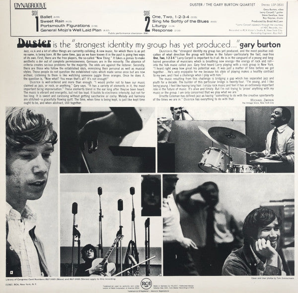 The Gary Burton Quartet* : Duster (LP, Album)