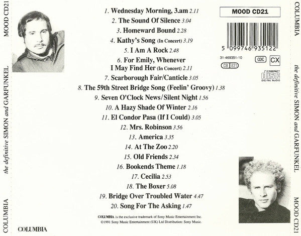 Simon & Garfunkel : The Definitive Simon & Garfunkel (CD, Comp, DAD)