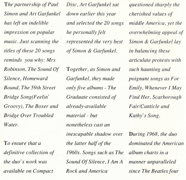 Simon & Garfunkel : The Definitive Simon & Garfunkel (CD, Comp, DAD)