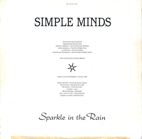 Simple Minds : Sparkle In The Rain (LP, Album, Son)