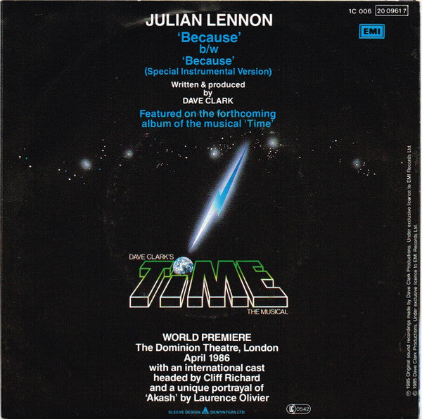 Julian Lennon : Because (7", Single)