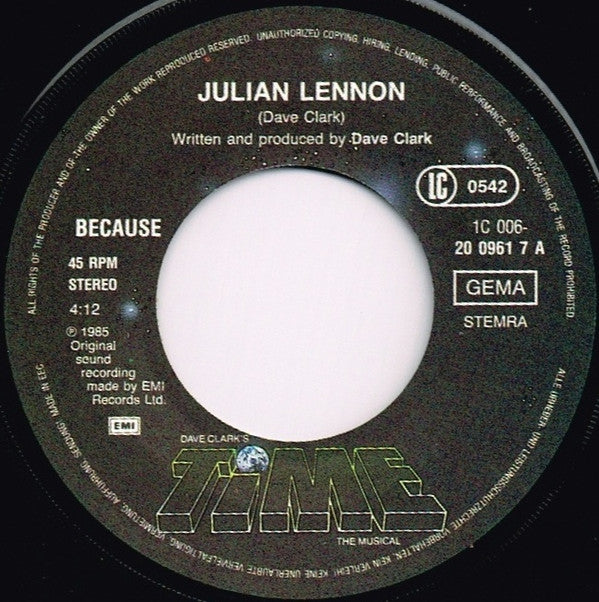 Julian Lennon : Because (7", Single)