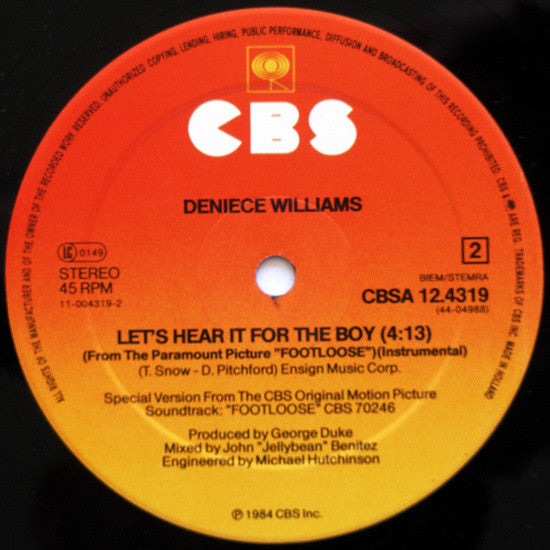 Deniece Williams : Let's Hear It For The Boy (12", Maxi)