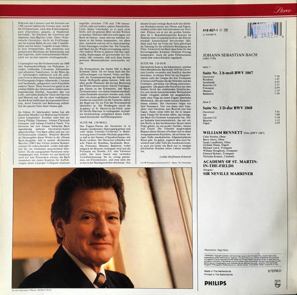 Johann Sebastian Bach / William Bennett (3), Sir Neville Marriner, The Academy Of St. Martin-in-the-Fields : Suites For Orchestra Nos.2 & 3 (LP)