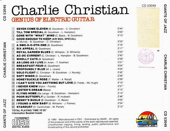 Charlie Christian : Genius Of Electric Guitar (CD, Comp)