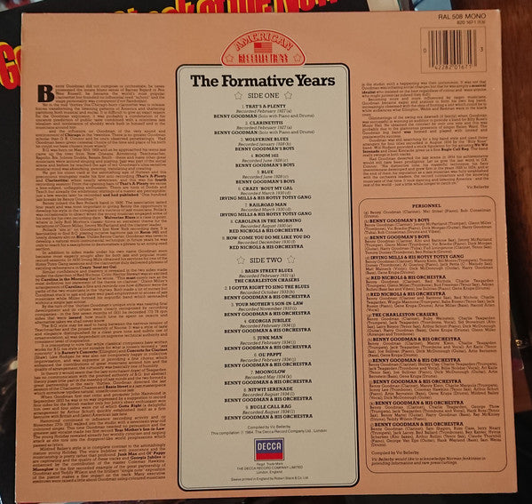 Benny Goodman : The Formative Years (LP, Comp, Mono)