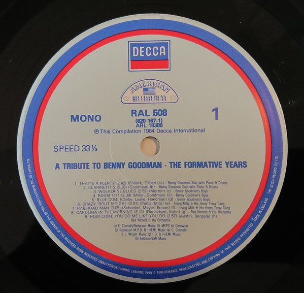 Benny Goodman : The Formative Years (LP, Comp, Mono)