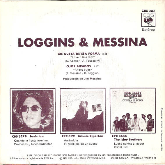 Loggins And Messina : I Like It Like That = Me Gusta De Esa Forma (7", Single)