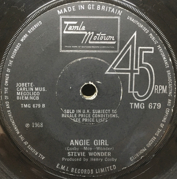 Stevie Wonder : For Once In My Life (7", Single, Sol)