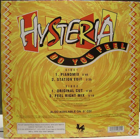 Hysteria (7) : Do You Feel (12")