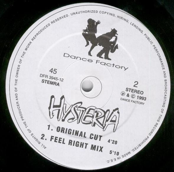 Hysteria (7) : Do You Feel (12")