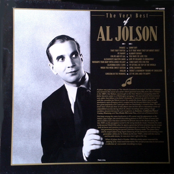 Al Jolson : The Very Best Of Al Jolson (LP, Comp)