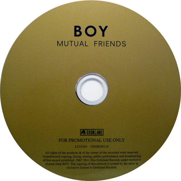 BOY (16) : Mutual Friends (CD, Album, Promo)