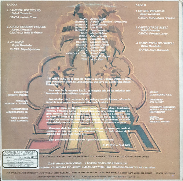 SAR All Stars : SAR All Stars Interpretan A Rafael Hernandez (LP)