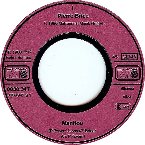 Pierre Brice : Manitou (7", Single)
