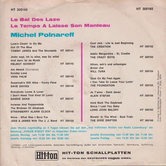 Michel Polnareff : Le Bal Des Laze (7", Single)