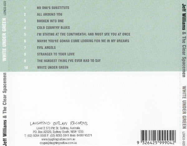 Jeff Williams And The Clear Spacemen : White Under Green (CD, Album)
