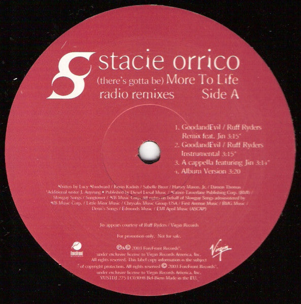 Stacie Orrico : (There's Gotta Be) More To Life (Radio Remixes) (12", Promo)
