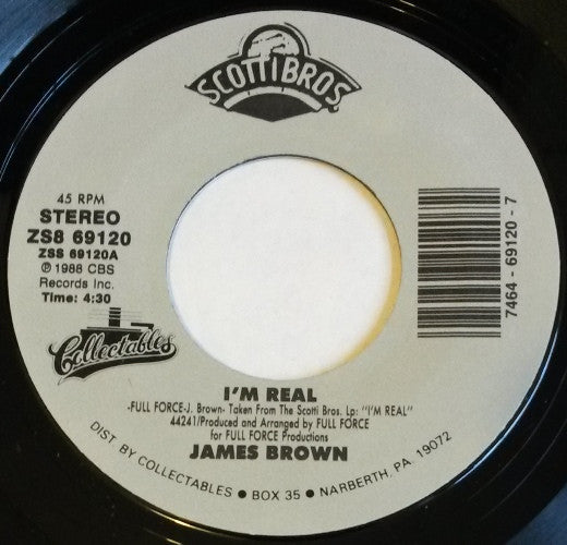 James Brown With Full Force : I'm Real (7", RE, Styrene)