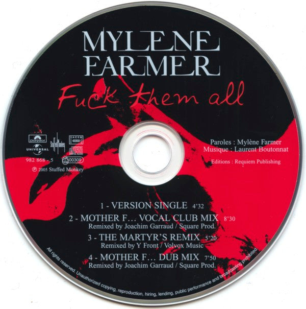 Mylène Farmer : Fuck Them All (Remixes) (CD, Maxi, Ltd, Dig)