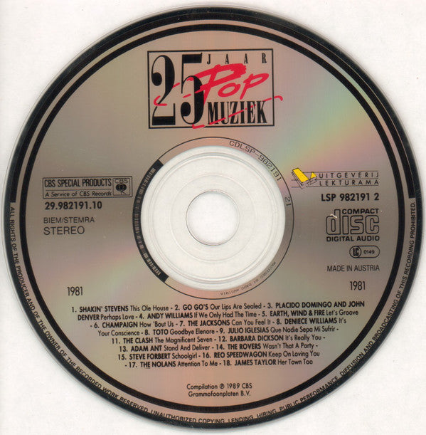 Various : 25 Jaar Popmuziek - 1981 (CD, Comp, +Bo)
