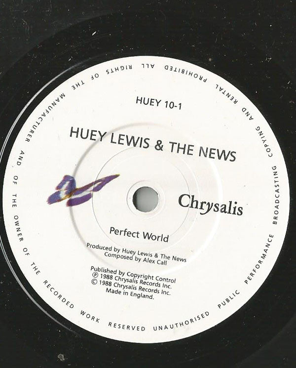 Huey Lewis & The News : Perfect World (7", Single)