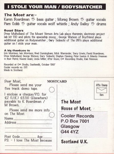 The Most (11) : I Stole Your Man / Bodysnatcher (7", S/Sided, Single)