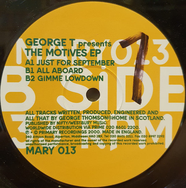 George T : The Motives EP (12", EP)