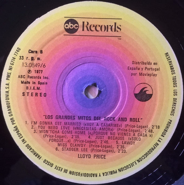 Lloyd Price : Los Grandes Mitos Del Rock And Roll (LP, Comp)