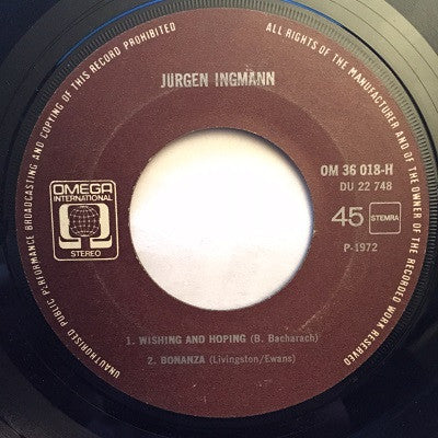 Jørgen Ingmann : Apache / Drina March / Wishing And Hoping / Bonanza (7", EP)