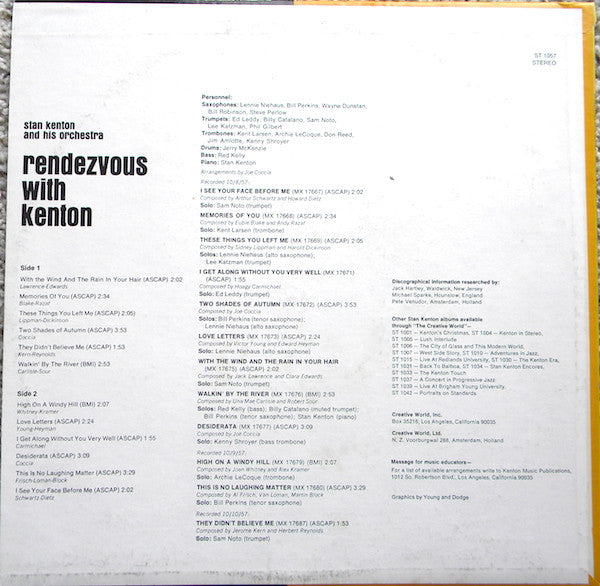 Stan Kenton : Rendezvous With Kenton (LP, Album)